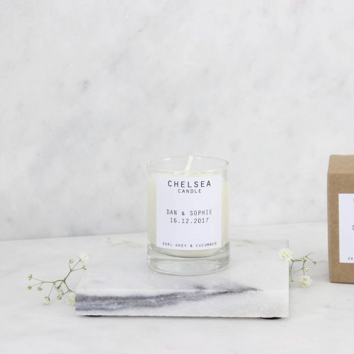 Hand poured Personalised Wedding Favour Candles ChelseaCandleCo