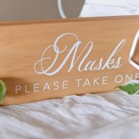 High Oak and Co - Please Wear a Mask COVID Wood Wedding Station Sign2