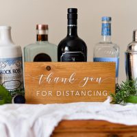 High Oak and Co - Social Distancing Wood Wedding Bar Sign