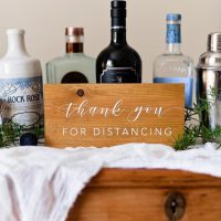 High Oak and Co - Social Distancing Wood Wedding Bar Sign3