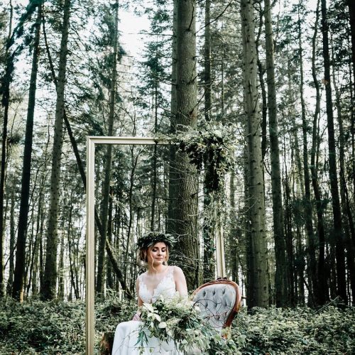 bride in a frame