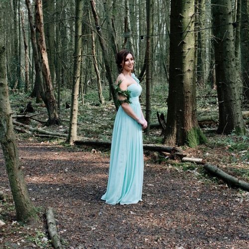 bridesmaid on path